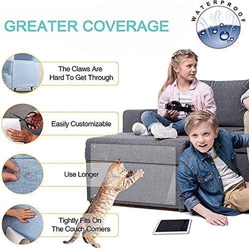 EUNEWR Protector antiarañazos para gatos, lámina adhesiva con tornillos, protección transparente contra arañazos para muebles tapizados, almohadilla antiarañazos, para puerta, muebles y pared