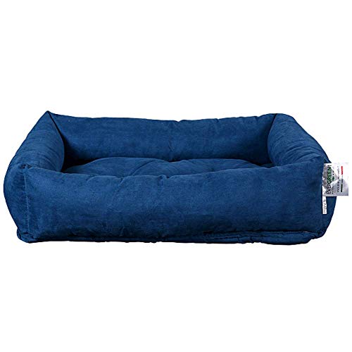Evergreenweb Cama para Perro, Azul 65x85 Sofá para Perro, Alfombrilla para Perro, Cesta para Perro, Acogedora Cama para Mascotas en la Habitación Borde Elevado, con Suave cojín Desmontable - Rex