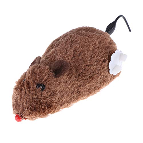 Everpert Ratón de Cuerda, Gatos Que Juegan Juguetes Mecánicos Rata, Accesorios para Mascotas (Marrón)