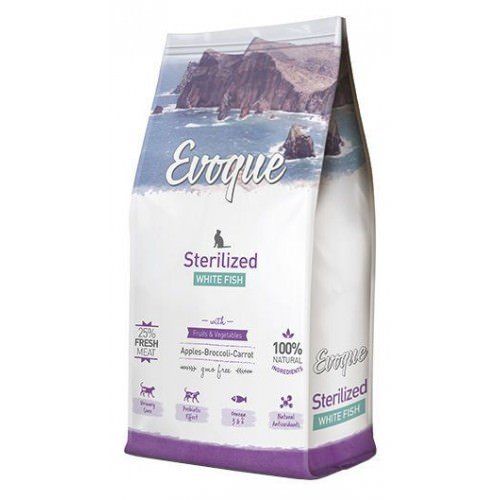Evoque para gatos STERILISED ADULT WHITE FISH Tuna & Rice 1, 5Kg