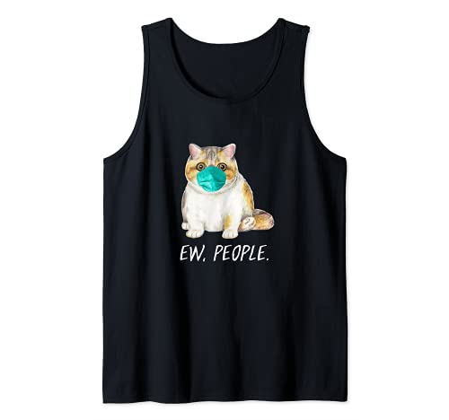 Exótico De Pelo Corto Gato Con Mascarilla Ew, People Camiseta sin Mangas