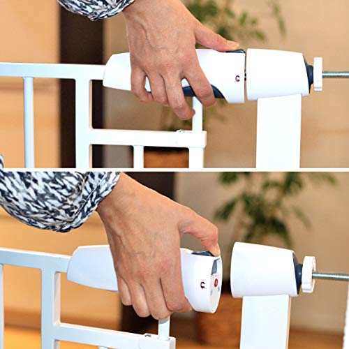 Extension 7 cm Puerta de eguridad Bebé Barrera para Puertas y Escaleras, Blanco