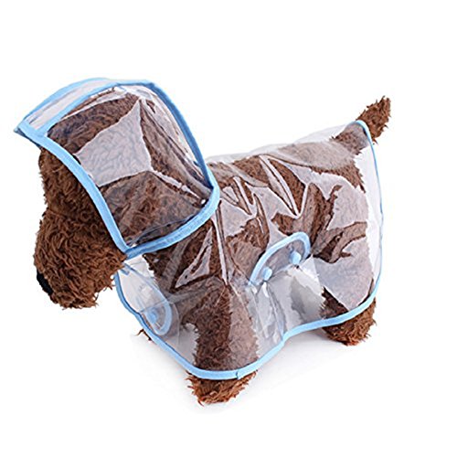 fabl Crew transparente mascotas perro mascota Chubasquero Impermeable Chubasquero para pequeños perros gatos Azul