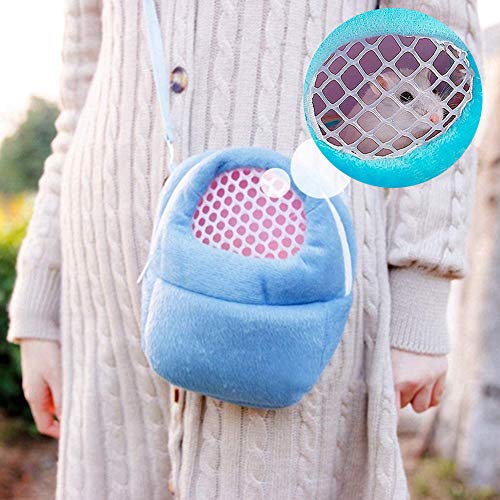 FANDE Bolsas de Transporte para Mascotas, Transportin para Pequeños Animales, Pet Carrier Bag, para Transportar Ratas Hámsters Ratones Ardillas Chinchillas Erizos Y Otros Animales Similares (Azul, M)