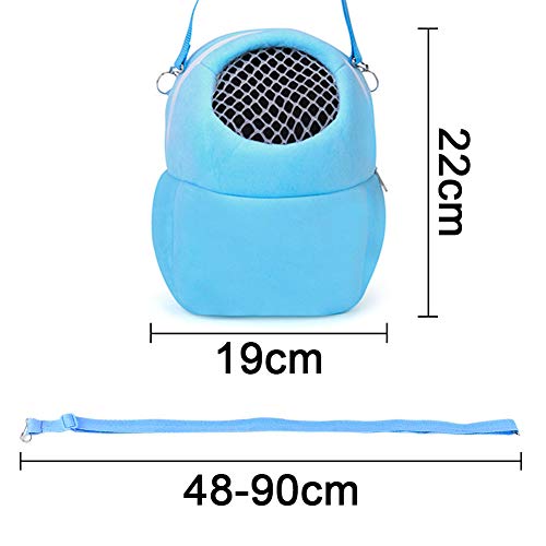 FANDE Bolsas de Transporte para Mascotas, Transportin para Pequeños Animales, Pet Carrier Bag, para Transportar Ratas Hámsters Ratones Ardillas Chinchillas Erizos Y Otros Animales Similares (Azul, M)