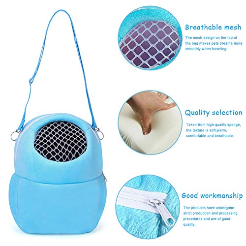 FANDE Bolsas de Transporte para Mascotas, Transportin para Pequeños Animales, Pet Carrier Bag, para Transportar Ratas Hámsters Ratones Ardillas Chinchillas Erizos Y Otros Animales Similares (Azul, M)