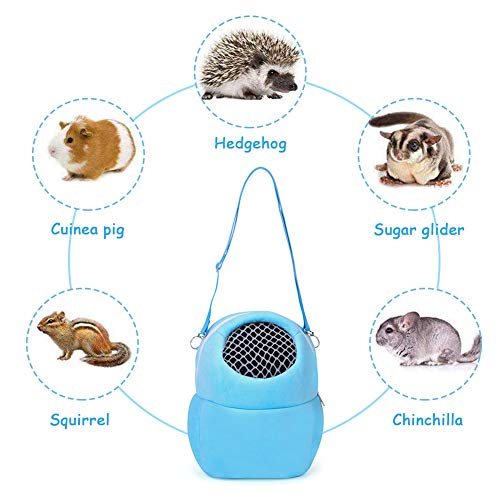 FANDE Bolsas de Transporte para Mascotas, Transportin para Pequeños Animales, Pet Carrier Bag, para Transportar Ratas Hámsters Ratones Ardillas Chinchillas Erizos Y Otros Animales Similares (Azul, M)