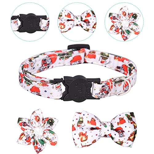 farfi 3 unids/set collar de mascota girasol Bowknot decoración tela decorativa Navidad gato gato collar lazos para vacaciones gatito collar mascota