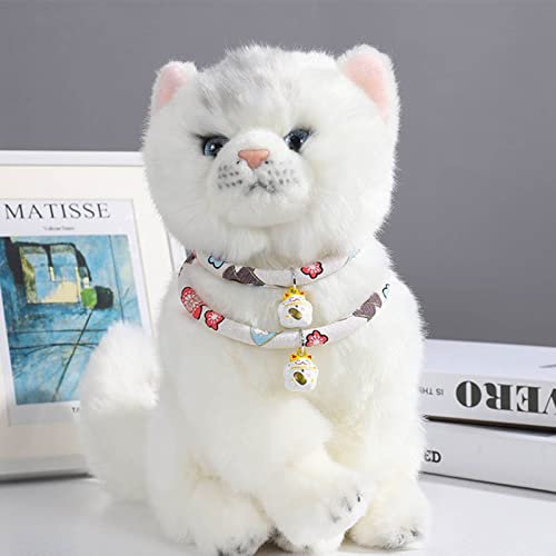 farfi Collar de gatito de estilo japonés de vestir collar ajustable para gatos con campana de cobre para vacaciones collar de gato accesorios para mascotas