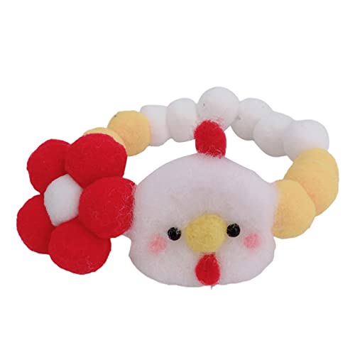 farfi Collar para mascotas, banda de alta elasticidad, hilo de lana ajustable, bola de pelo de lujo, collar de gatito colorido para el hogar gato collar para vacaciones