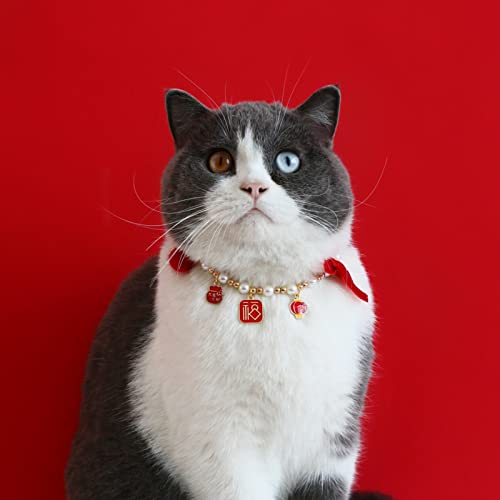 farfi Collar para mascotas con colgante festivo, ajustable, para perros, gatos, collar para conejos, collar de gato para vacaciones