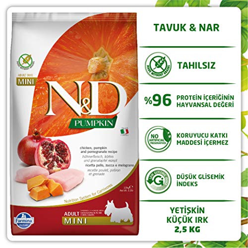 Farmina - Farmina N&D Calabaza y Pollo Adult Mini Grain Free - 2344 - 2,5 kg