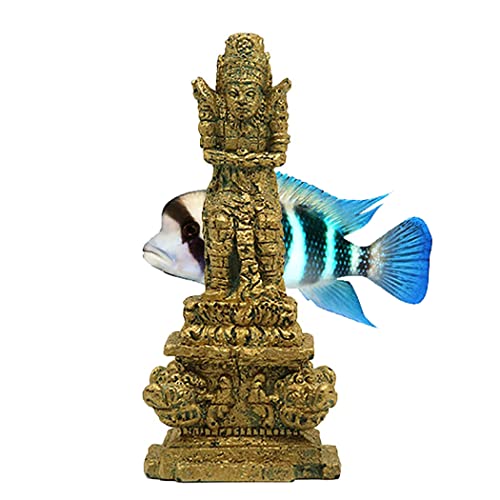 Fascigirl Decoración del Acuario De La Estatua De Buda: Decorativo Egipcio Simulado Realista Adorno De Acuario Ambiente Accesorio De Simulación Acuática