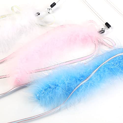 Fascigirl Juguete de varita de gato peludo cinta de gato juguete juguete de juguete para entrenamiento interior casero persiguiendo ejercicio de ansiedad larga