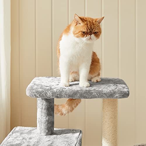 FEANDREA Árbol de Gatos, Árbol para Gatos, 84 cm, Gris Claro PCT142W01