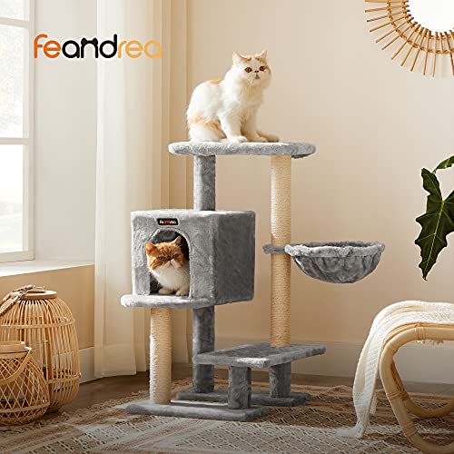 FEANDREA Árbol de Gatos, Árbol para Gatos, 84 cm, Gris Claro PCT142W01