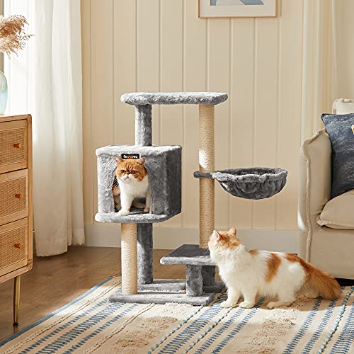 FEANDREA Árbol de Gatos, Árbol para Gatos, 84 cm, Gris Claro PCT142W01