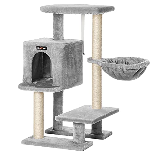 FEANDREA Árbol de Gatos, Árbol para Gatos, 84 cm, Gris Claro PCT142W01