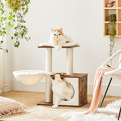 FEANDREA Árbol de Gatos, Cojines Extraíbles, Marrón Rústico PCT122X01