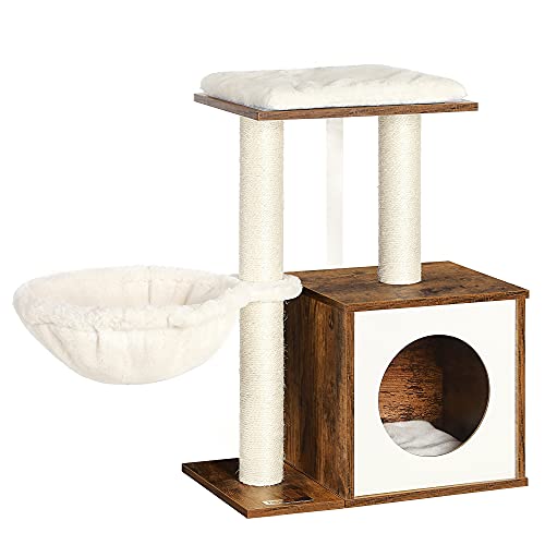 FEANDREA Árbol de Gatos, Cojines Extraíbles, Marrón Rústico PCT122X01