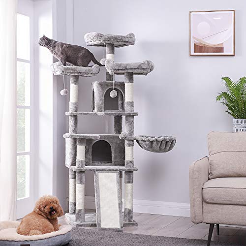 FEANDREA Árbol para Gatos, XXL,168 cm, Gris Claro PCT019W01