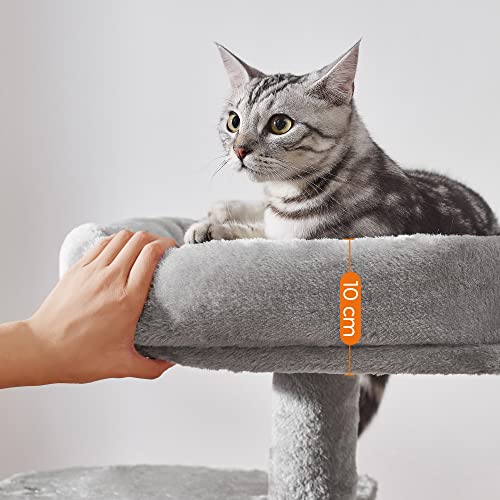 FEANDREA Árbol Pequeño para Gatos, con Poste para Rascar, Gris Claro PCT59W