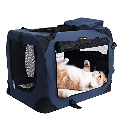 FEANDREA Transportín de Perros, Bolsa de Perros, 50 x 35 x 35 cm, Azul Oscuro