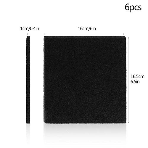 Feelava - Filtros de repuesto para caja de arena para gato, filtros de carbono, de forma cuadrada, para bandeja de arena de gatos, filtros para el olor, 6 unidades