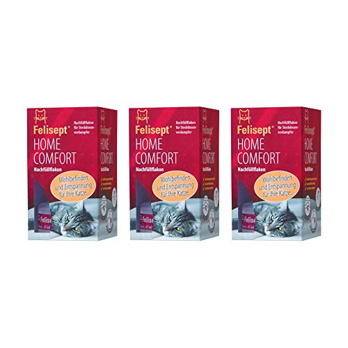 Felisept Home Comfort Repuestos 3 x 45ml - con Hierba Gatera Natural - Reduce El Comportamiento Indeseable, El Estrés Y La Inquietud En Casa - Bienestar Y Relajación para Los Gatos