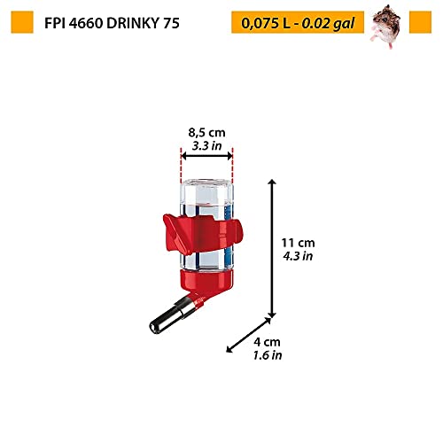 FERPLAST BEBEDERO DRINKY PARA PEQUEÑOS ANIMALES 75ML- multicolor