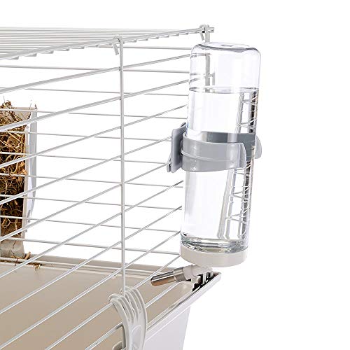 Ferplast Espaciosa Jaula para Conejillos de Indias CAVIE 80, Sistema de Cierre de Seguridad, Accesorios incluidos, de Alambre Pintado Gris y plástico, 77 x 48 x h 42 cm