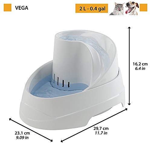 Ferplast Fuente para Gatos Y Perros Pequeños Vega, 2 litros 810 g