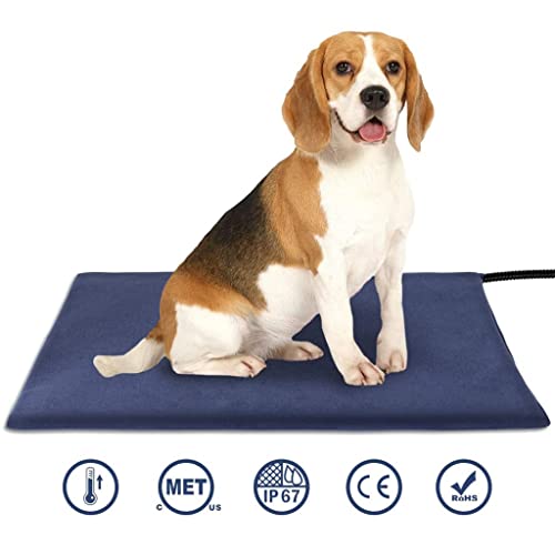 FFLJT Manta Eléctrica con Almohadilla Térmica para Mascotas, Cama para Perros Y Gatos, Alfombrilla De Calentamiento Interior, Silla De Oficina En Casa, Alfombrilla con Calefacción 50x50cm