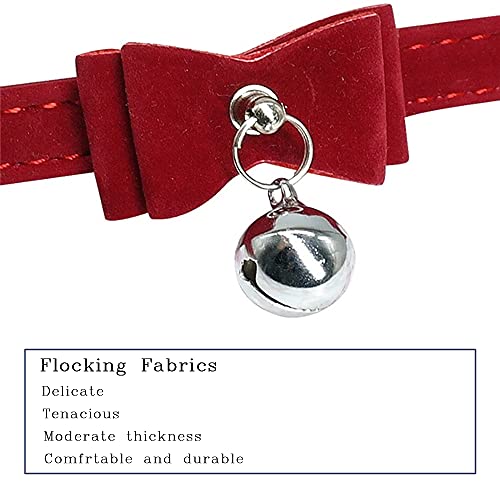 FIGARO CATS STORE: Collar para gato de terciopelo, ajustable, suave, seguro, con cascabel y doble lazo (azul)