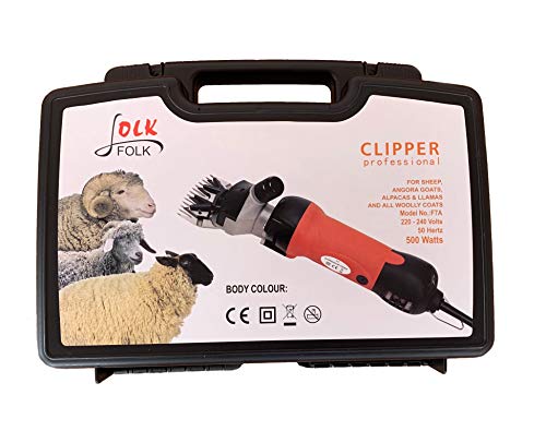 Folk Esquiladora eléctrica Profesional Modelo FL9 500W de Oveja -Trasquiladora para ovejas, Cabras, Llama, Perro lanudo, Alpaca (- Sin Cuchillas Extras)