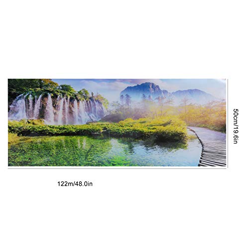 Fondo de acuario Decoraciones para peceras Imágenes Bosque Cascada Patrón Fondo de acuario Pegatina 48.0 x 19.6in