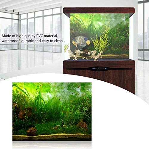 Fondo de acuario Estilo de hierba de agua Efecto 3D Cartel adhesivo de PVC Decoraciones para peceras Imágenes Papel de decoración(76 * 46cm)