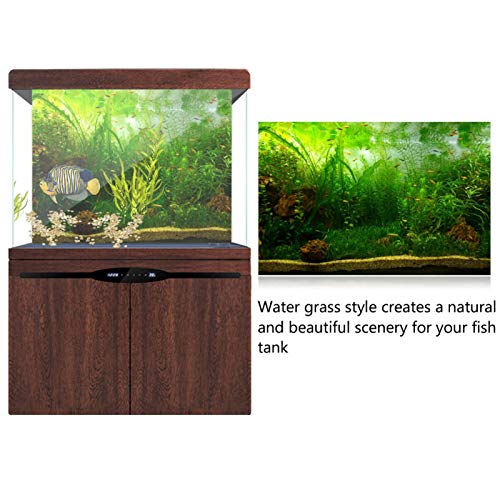 Fondo de acuario Estilo de hierba de agua Efecto 3D Cartel adhesivo de PVC Decoraciones para peceras Imágenes Papel de decoración(76 * 46cm)