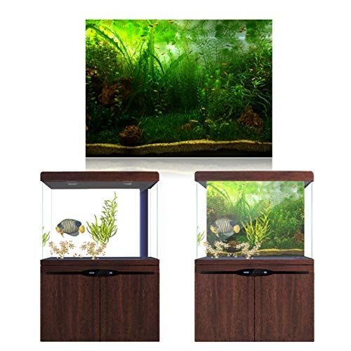 Fondo de acuario Estilo de hierba de agua Efecto 3D Cartel adhesivo de PVC Decoraciones para peceras Imágenes Papel de decoración(76 * 46cm)