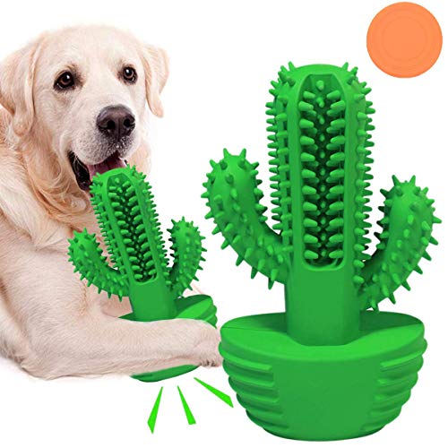 FONPOO Juguetes para Perros, 360 ° Cepillo de Dientes para Perros Juguete Interactivos para Mordedor Perro, Limpiador de Dientes Perro para Cachorros de Perros Medianos (se Adapta a Perros de <45 LB)
