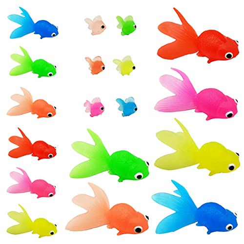 Forreen Figuras de Peces Tropicales, 18 Piezas Peces Flotantes para Pecera Peces Artificiales de Acuario Flotante Peces de Juguete para Adornos de Decoración de Acuario