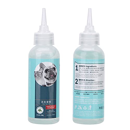 Fournyaa Gel de Dientes para Mascotas, Suministros de Limpieza bucal para Mascotas Que eliminan el Mal Aliento Gel de Cuidado Dental para Mascotas Reduce la Placa para Mascotas para Limpiar la Boca