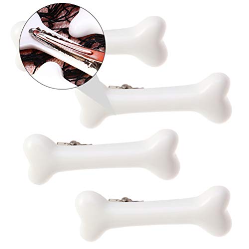 FRCOLOR Pinza de Pelo de Hueso de Perro Pin de Pelo de Hueso de Perro Blanco Accesorios para El Cabello Pasadores de Pelo de Hueso de Halloween para Fiesta de Cosplay 10 Piezas