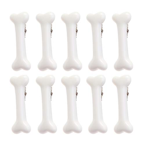 FRCOLOR Pinza de Pelo de Hueso de Perro Pin de Pelo de Hueso de Perro Blanco Accesorios para El Cabello Pasadores de Pelo de Hueso de Halloween para Fiesta de Cosplay 10 Piezas