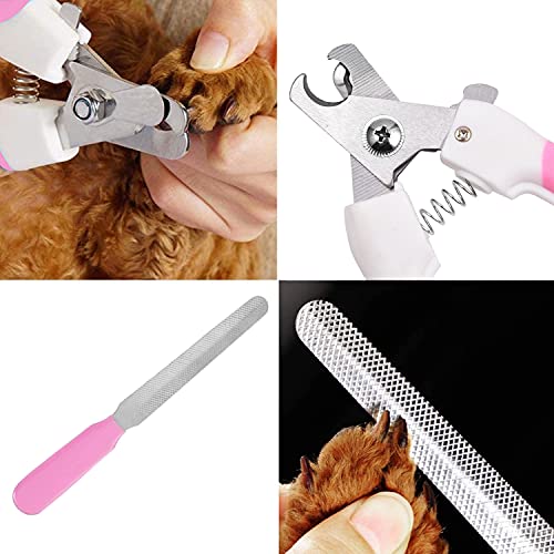 FREE WOLF Cortauñas Perro + Lima Uñas Perro, Cortaúñas Gato, Cortauñas Perro Y Gato, Cortauñas De Perro Profesional para Adecuado Todo Cachorro Mascotas, con Protector para Evitar El Corte Excesivo