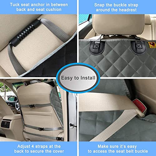 Frente De Asiento De Coche De Perro con Soporte De Nolip, Asiento De Coche para Perros De Mascotas Ajustable con Ancla.para Todo Tipo De Vehículos Automóviles 112 * 50.8cm