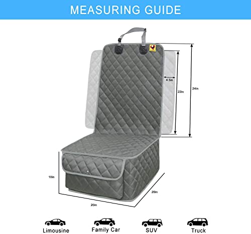 Frente De Asiento De Coche De Perro con Soporte De Nolip, Asiento De Coche para Perros De Mascotas Ajustable con Ancla.para Todo Tipo De Vehículos Automóviles 112 * 50.8cm