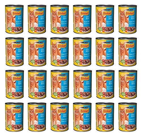Friskies Purina Gatos Adultos con Salmón, Atún y Verduras 24x400g (Pack 24 Latas)