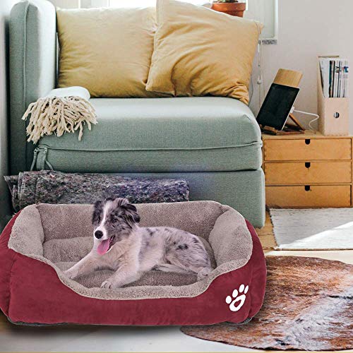 FRISTONE Cama Lavable para Perros pequeños y Grandes Cama Blanda para Perros,XL Rojo