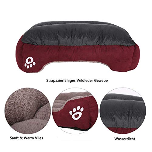 FRISTONE Cama Lavable para Perros pequeños y Grandes Cama Blanda para Perros,XL Rojo